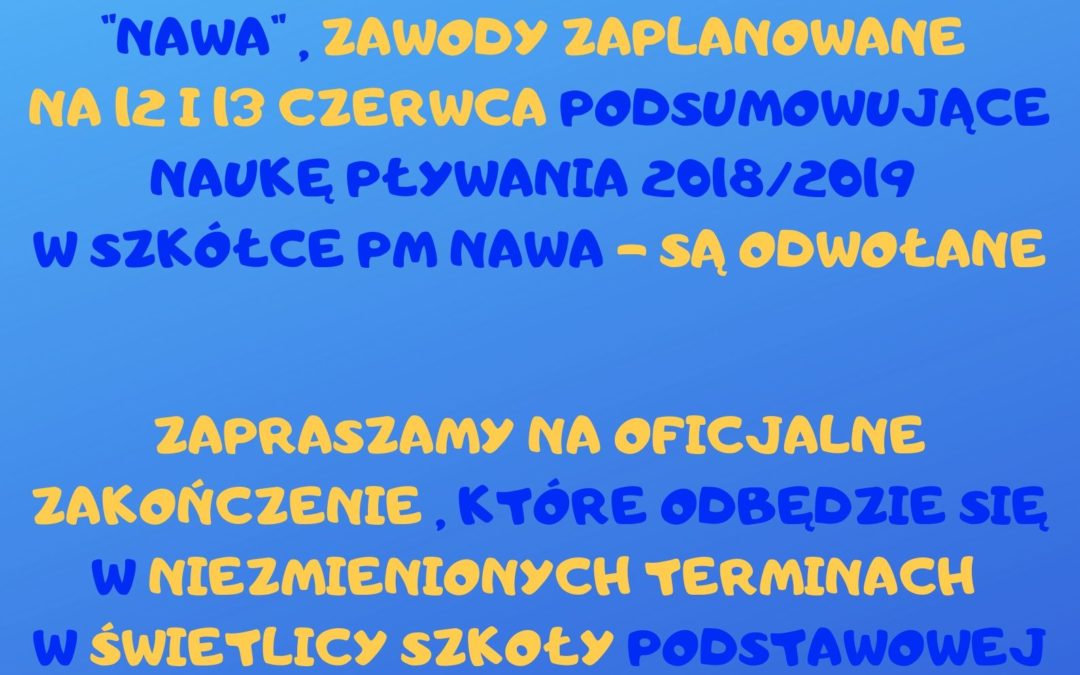 ZAKOŃCZENIE NAUKI PŁYWANIA 2018/2019