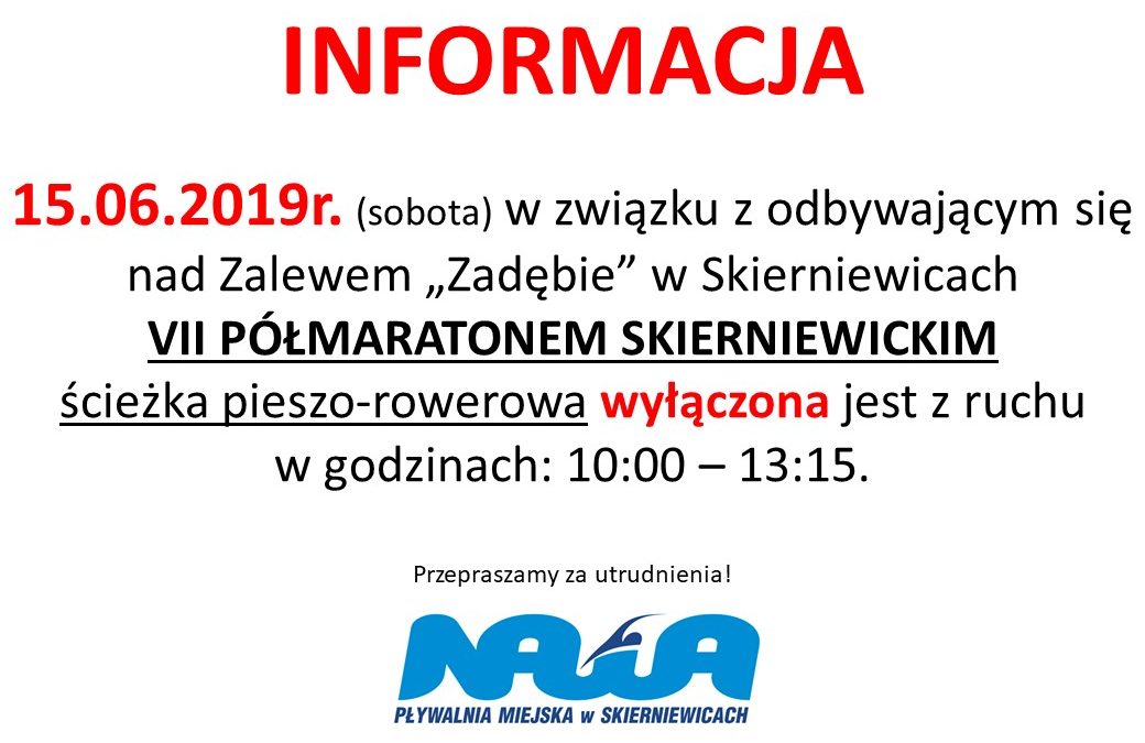 VII PÓŁMARATON SKIERNIEWICKI – UTRUDNIENIA