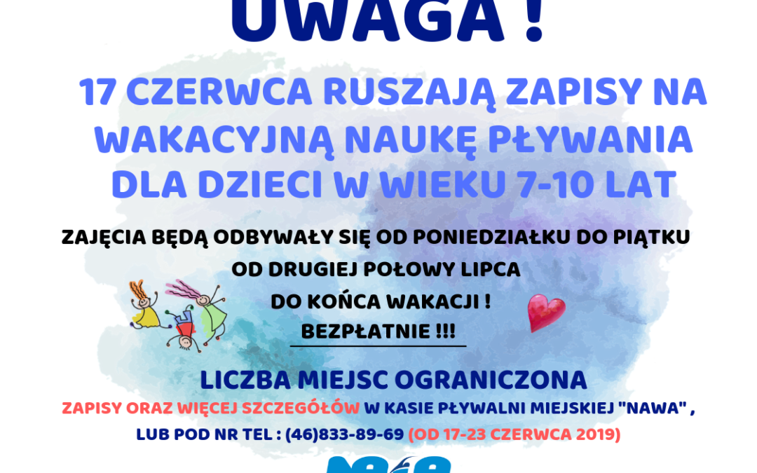 BEZPŁATNA WAKACYJNA NAUKA PŁYWANIA