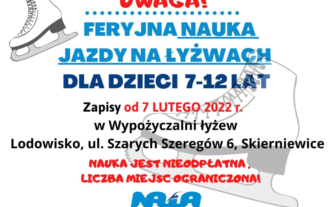 Feryjna grupowa nauka jazdy na łyżwach dla dzieci!